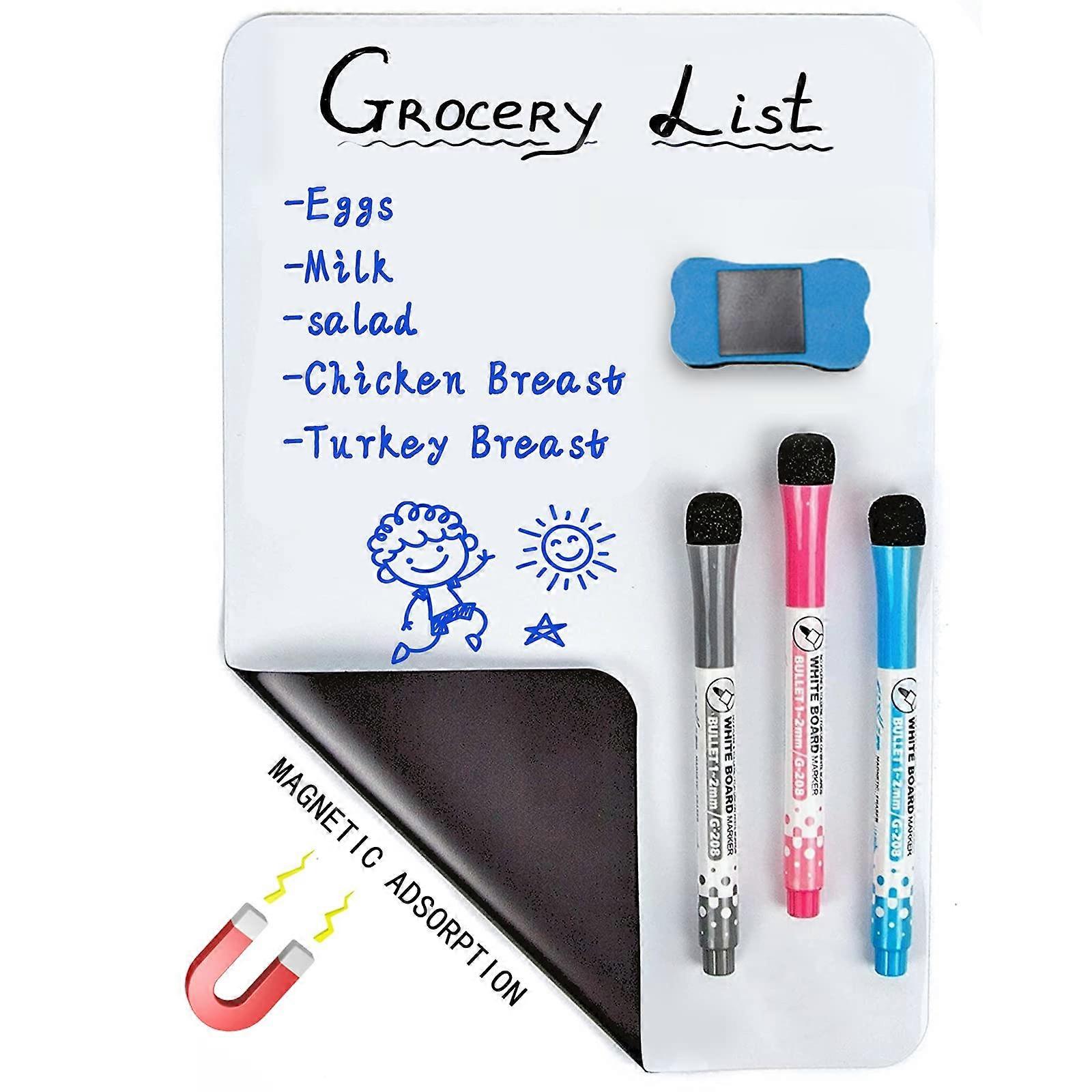 ZENGO Magnetic Dry Erase Whiteboard Sheet for Fridge, A4 Size Magnet Reminder Board, Planner Board or to Do List Whiteboard