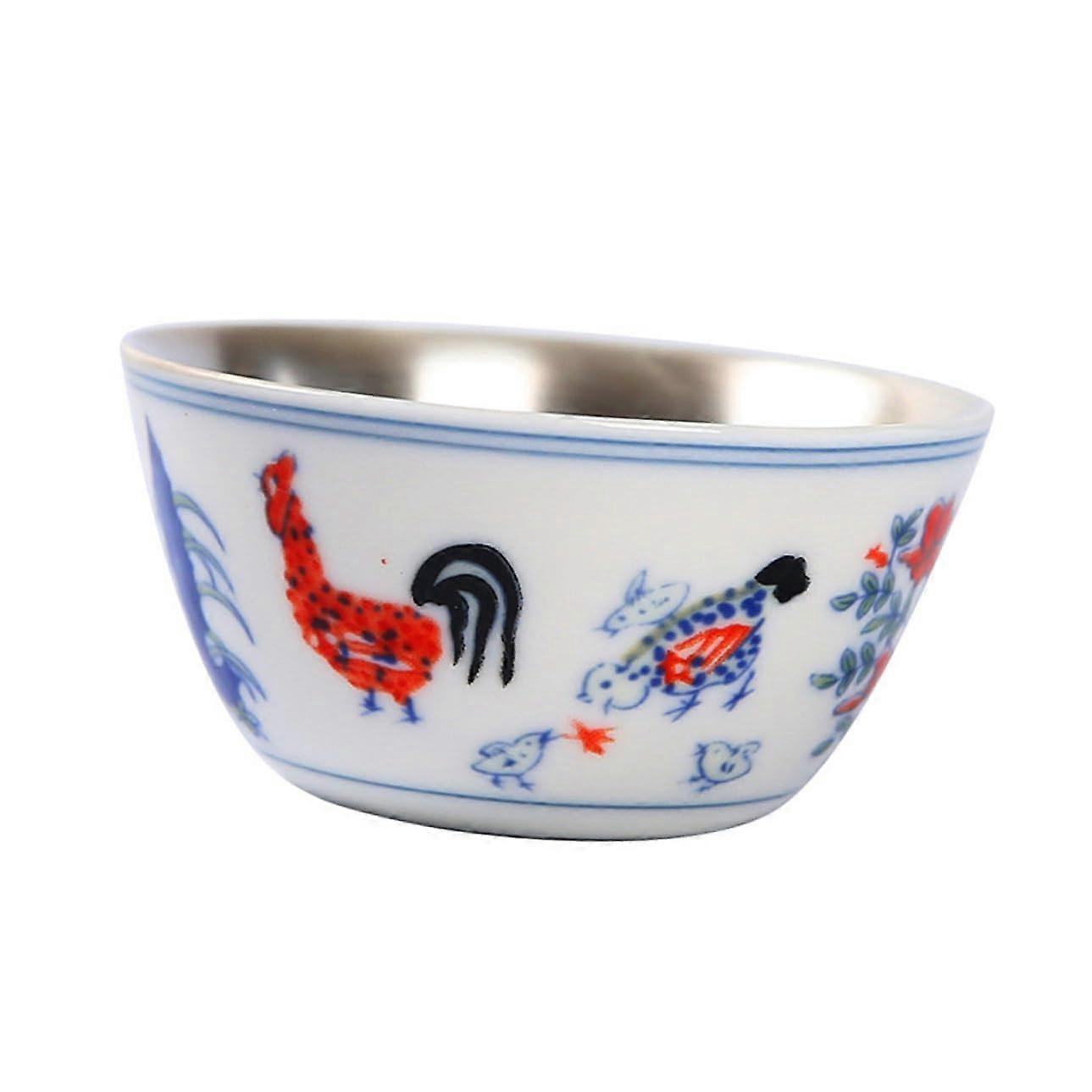 Chinese Style Ceramic Tea Cup Large Teacup For Oolong Puer Tea  Temperature Fired Assorted Color Patterns