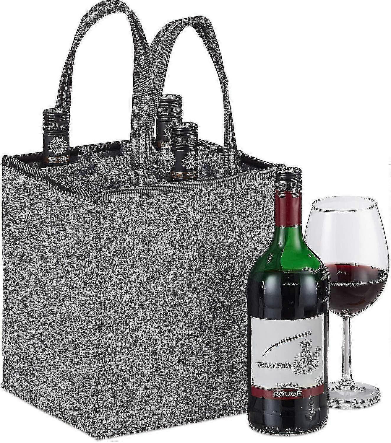 병 가방 와인, 맥주 용 9 병 캐리어 (45x24x24cm, 회색)