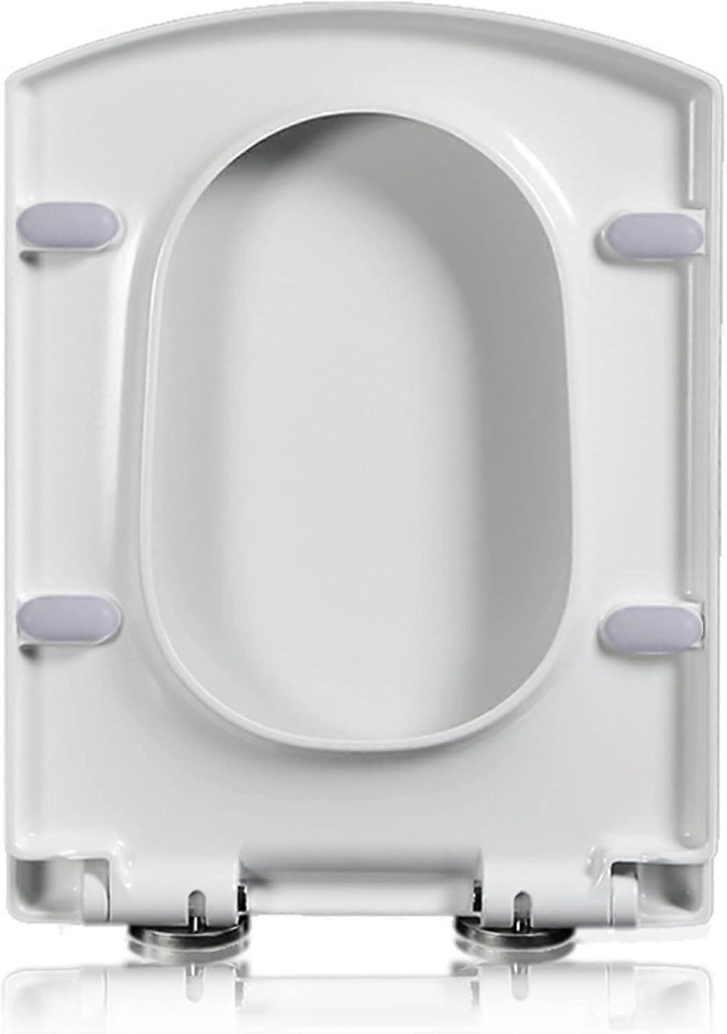 White Square Toilet Seat Soft Close 360Degree Quick Release Hinge Compatible with Ideal Standard 34.5x43cm