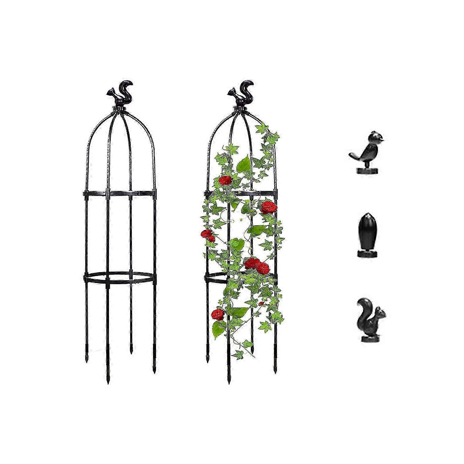 גן אובליסק טרליס לצמחים מטפסים עציצים חיצוניים צמחי מתכת חסיני חלודה תלתלי פרחים