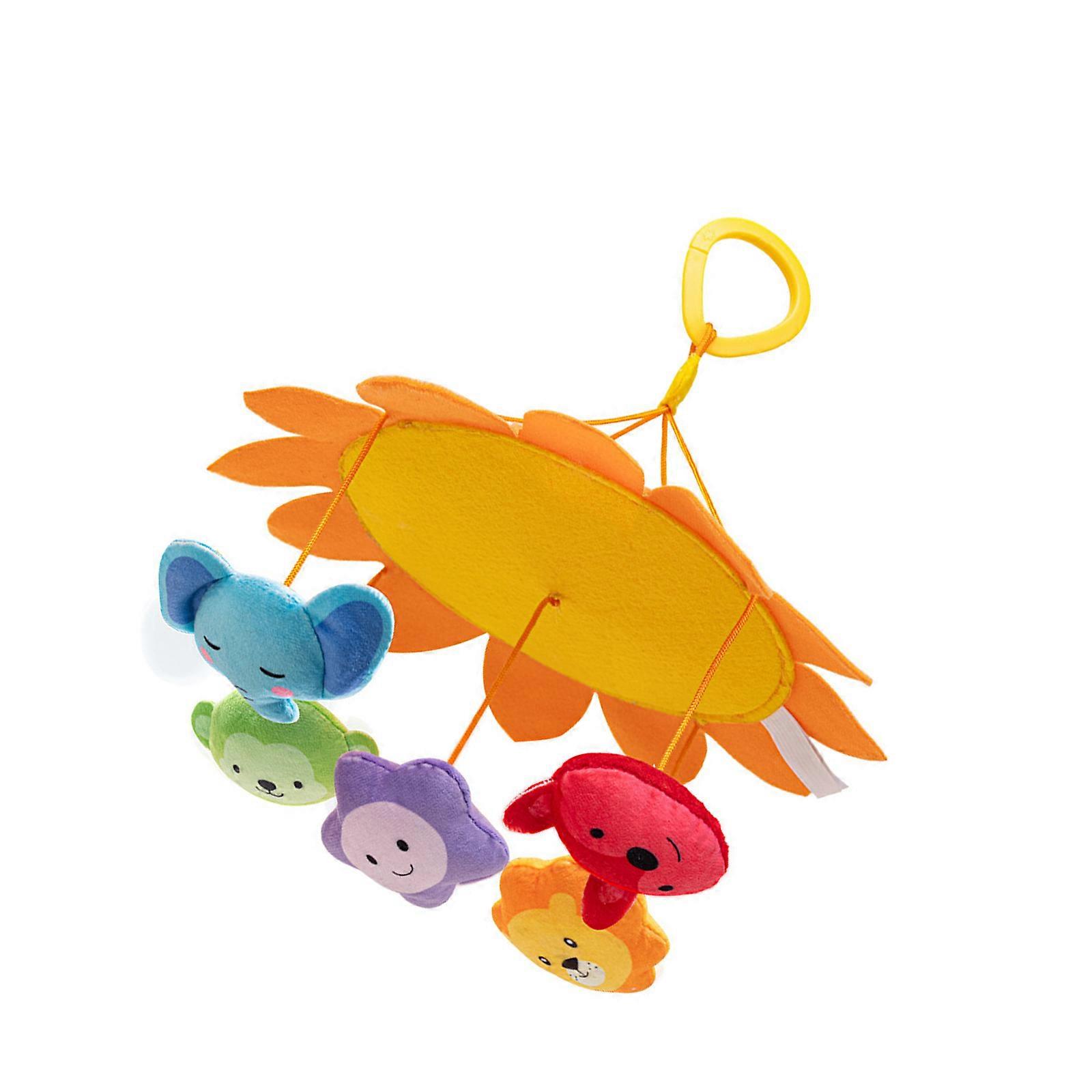 Adorable Plush Crib And Stroller Attachable Toy Promoting Cognitive Growth Mobile Rattle for Crib Stroller and Car Seat  Yellow