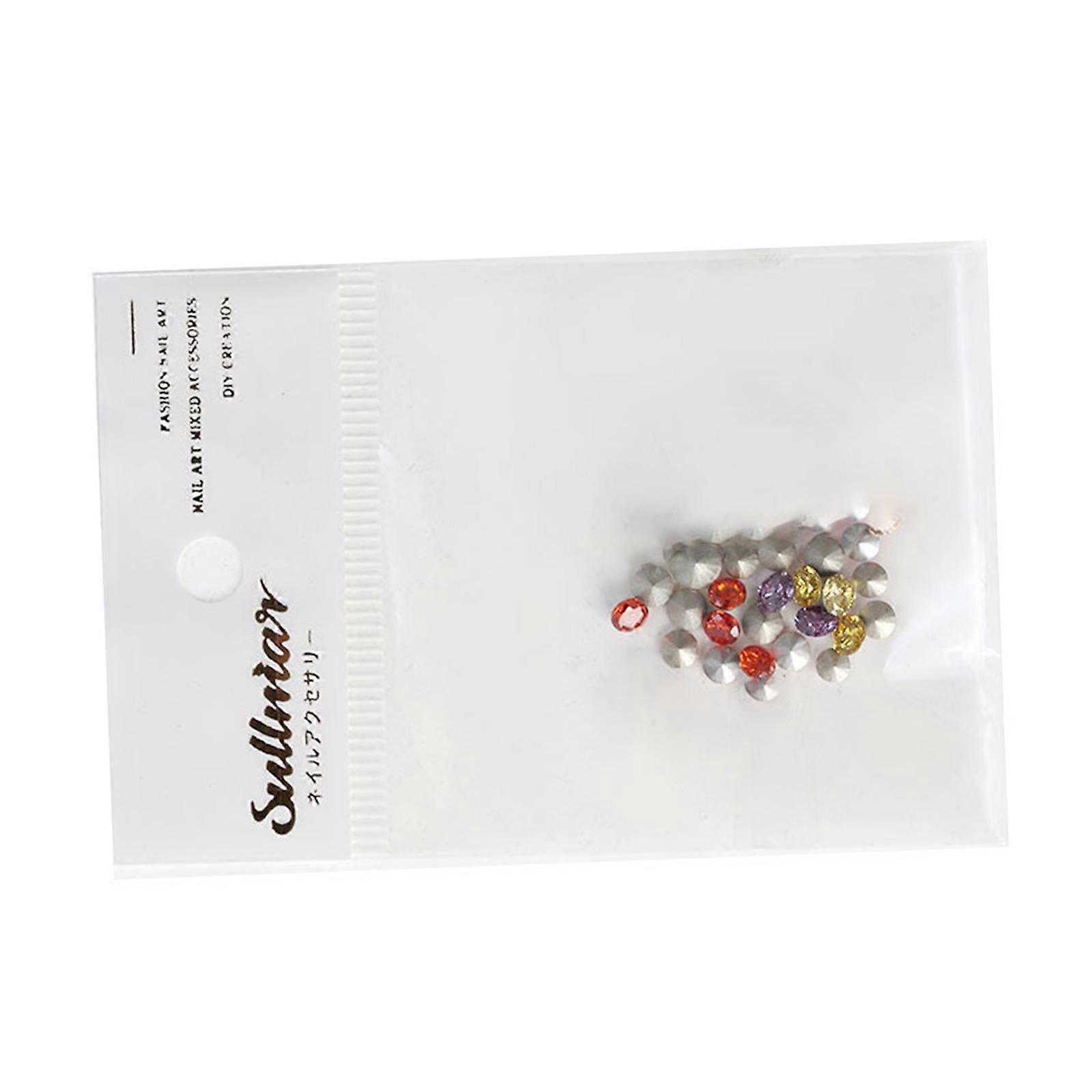 1Bag Rhinestones Random Color Mixed Gems Sharp Bottom Round Drill for Nails Clothing and Crafts Multicolor