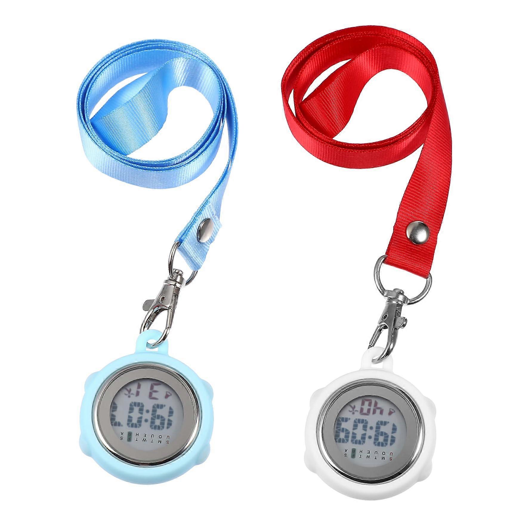 Digital Stopwatches Two Pack Lanyards Included For Nurses Doctors Students Referees Numeral Display Luminous Design