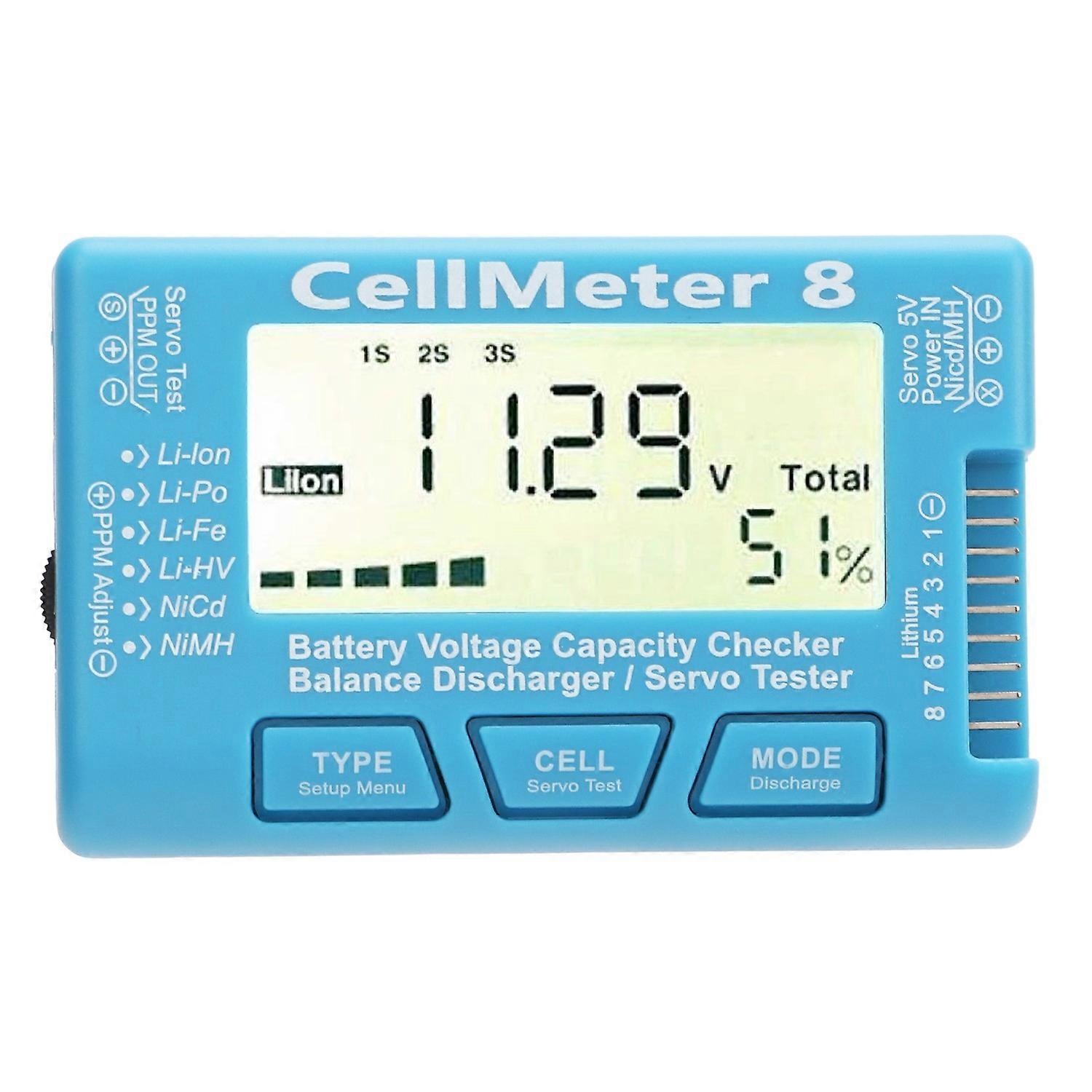 Digital Battery Capacity Checker Voltage Tester Meter for LiPo Life Li Ion NiMH Nicd Cell