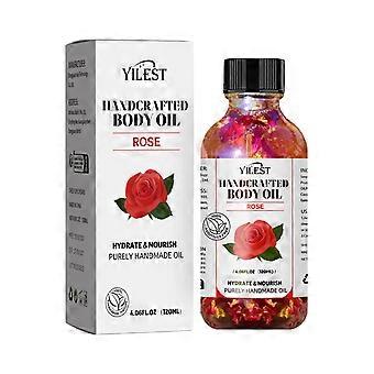 Rose Body Oil 120ml - Rose Body Oil for Beauty, Gua Sha, Moisturizing, and Skin Beautifying Compound Fragrance Rose Body Oil