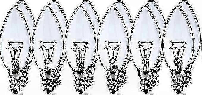 12 lâmpadas incandescentes clássicas brancas transparentes de 40W com encaixe E14.