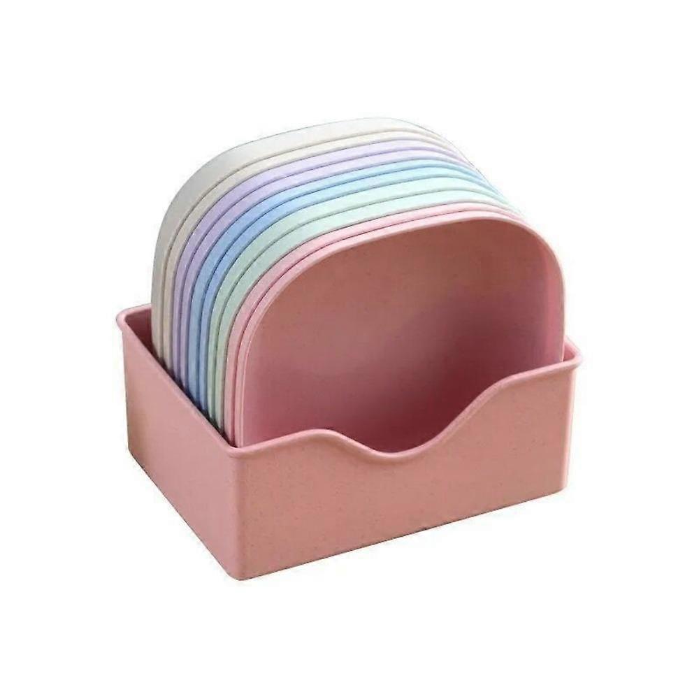 10PCS Multiple Colors Storage Shallow Tray Rectangular Spitting Bone Dish Food Bread Pan  Dining