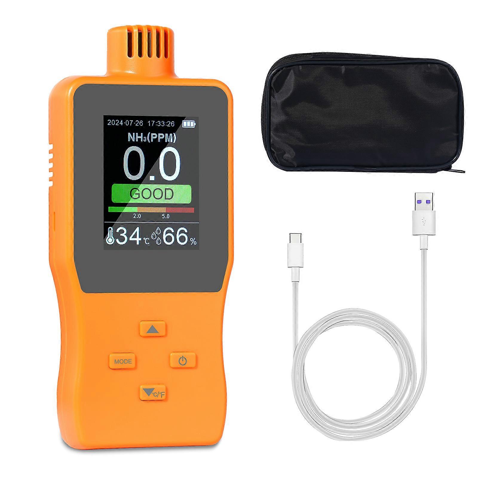 Handheld Ammonia Gas Detectors Digital NH³ Gas Tester 0-100PPM Ammonia Gas Meter with Large LCD Display Multicolor