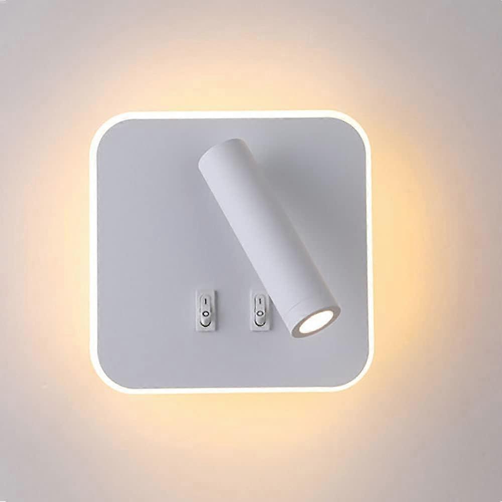LED Wall Spot Light Adjustable Wall Lamp Hardwired Sconce With Switch Rotatable Reading Lamp White 6000K