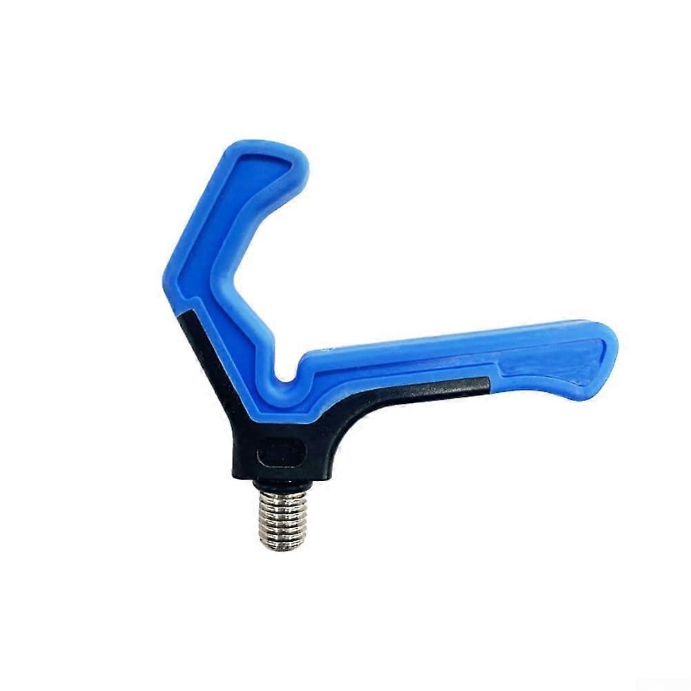 Carp Fishing Rod Holder L Shape Coarse Feeder Rest with 3/8 Thread Screw ABS TPE Material (Blue)