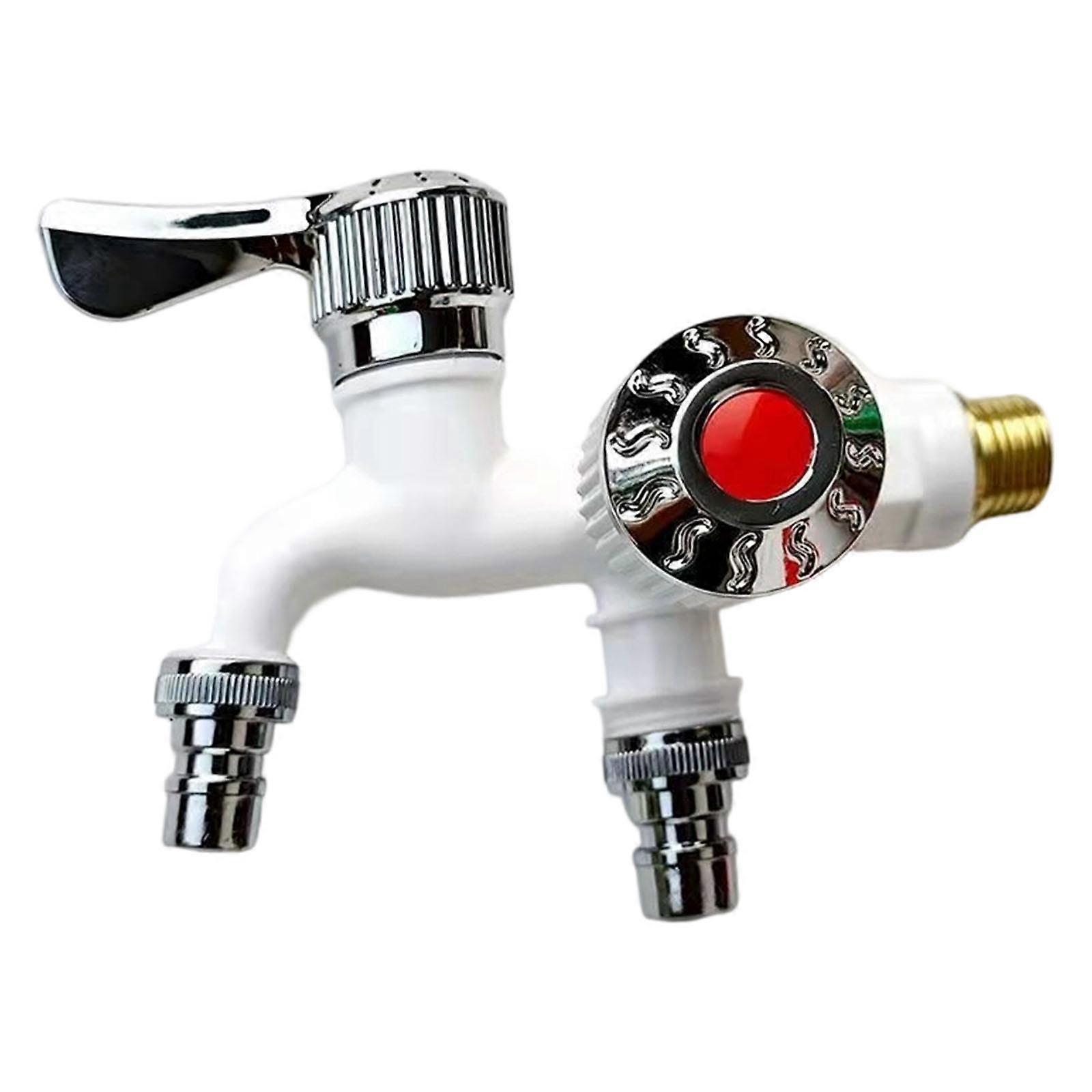 High Strength Plastic Not Freeze Water Tap Adjustable Flows Design Universal Simple Installation for Washing Machines  White