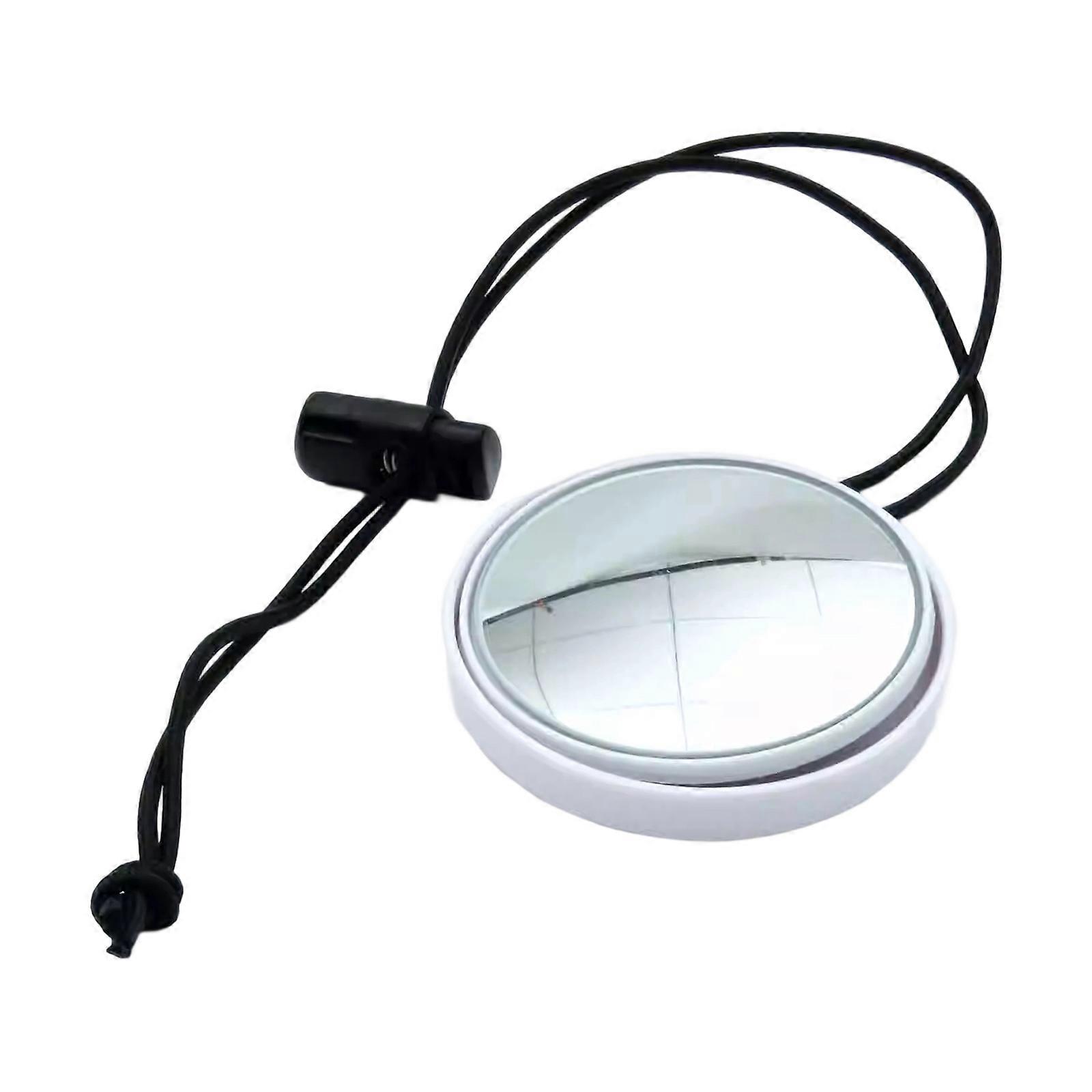 Diving Rearview Mirror Full Rear View Adjustable Strap Sidemounted Jackets Clip Small Swimming Mirror Easy to Use  White