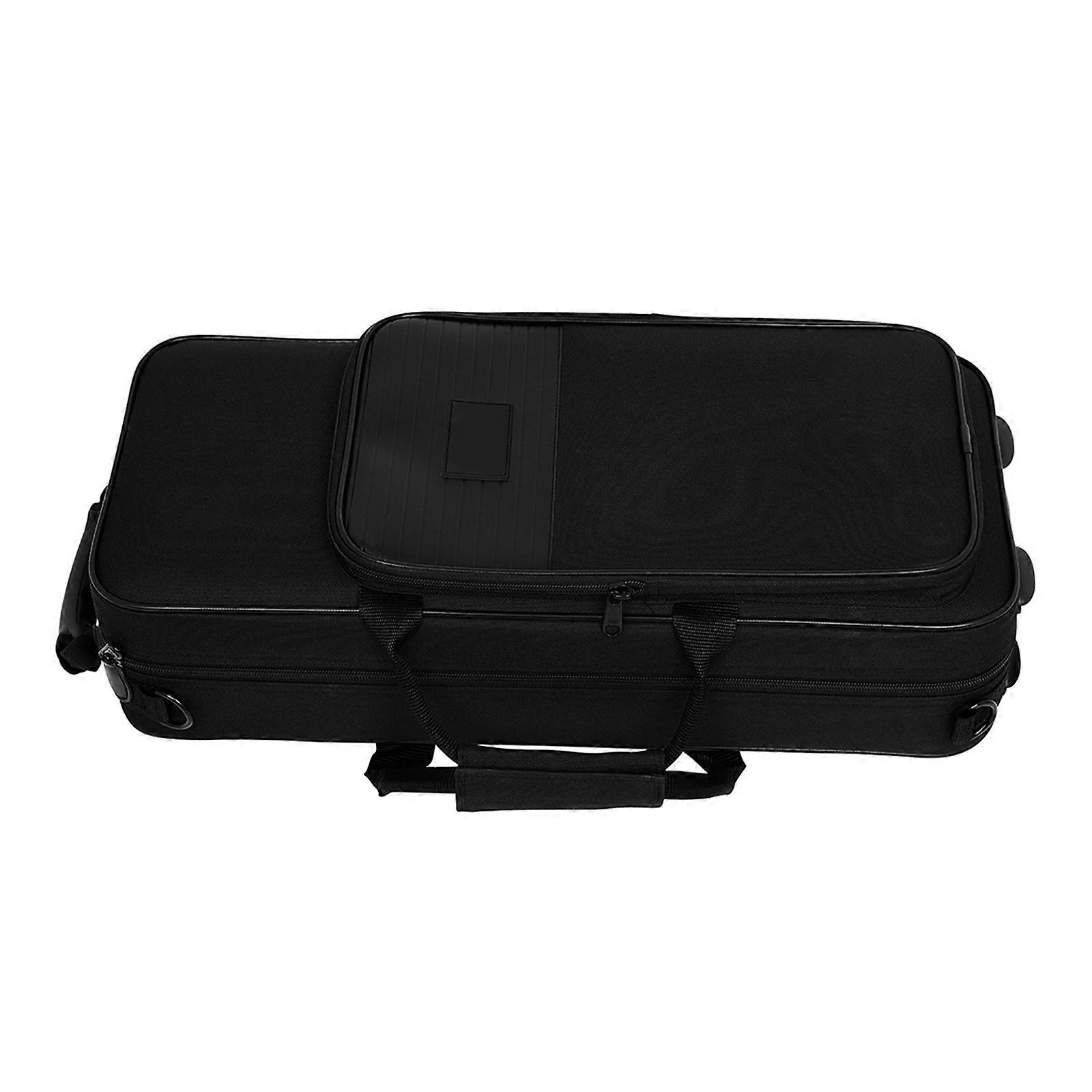Trumpet Gear Case with Reinforced Handle Support Foot Pad and Padding Music Instrument Case Fabric Texture Multicolor
