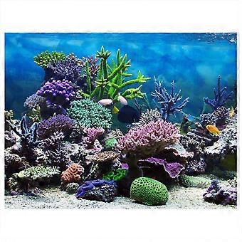 PVC Adhesive Underwater Coral Aquarium Fish Tank Background Poster Backdrop Decoration Paper

(122*4