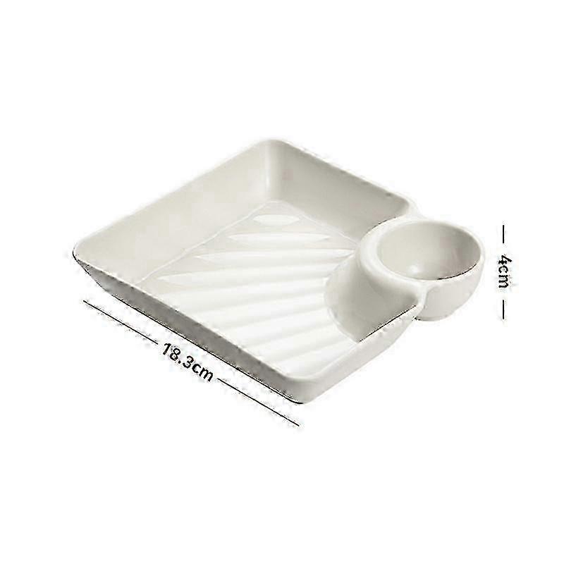 Large Square Dumpling Plate With Vinegar Space Snack Platter Creative Separated