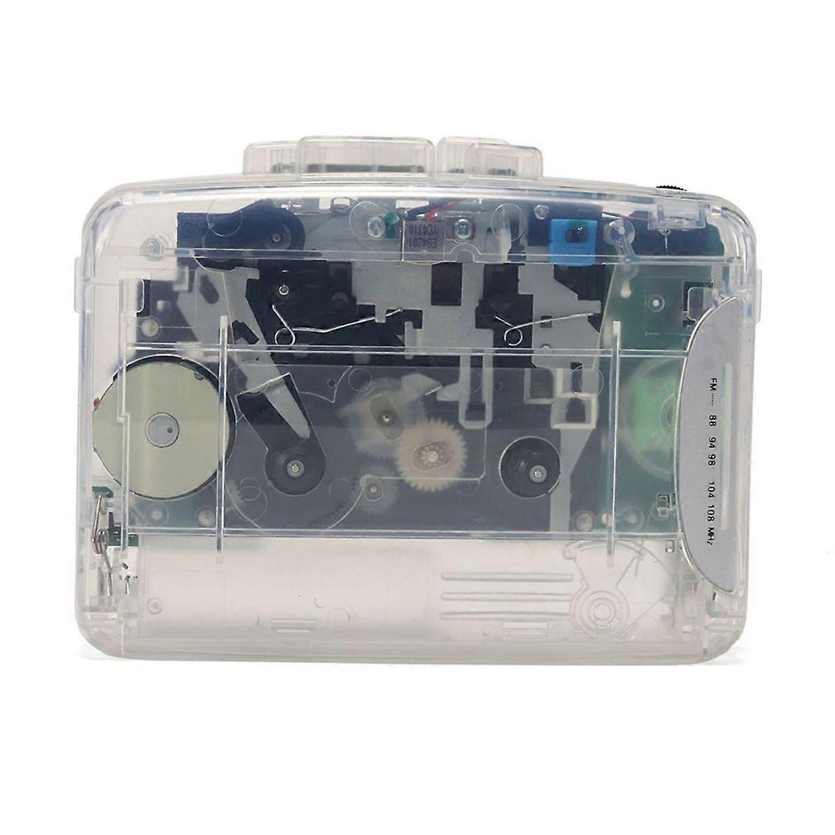 Transparent Cassette Player Portable Headphones Portable Radio Cassette Listening Player Tape Player