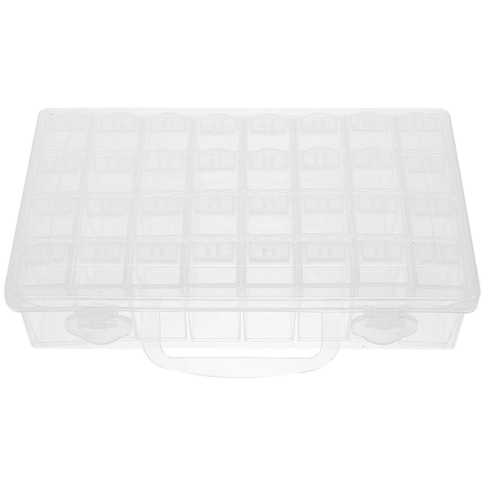 Compartment Organizer with Divider Transparent Beads Organizer Box DIY Beads Storage Case