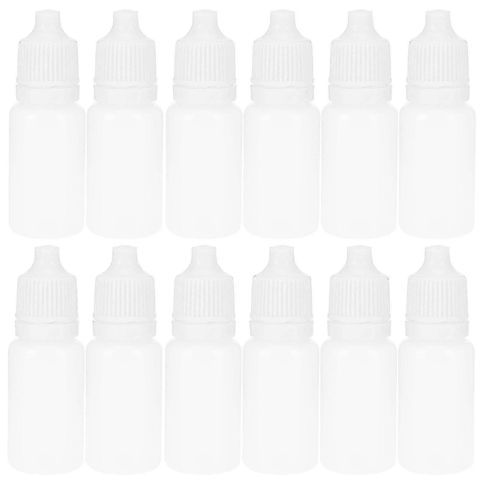 w White Plastic 5ml Dropper Bottles with 50 Units Eye Liquid Containers featuring Lids and Plugs