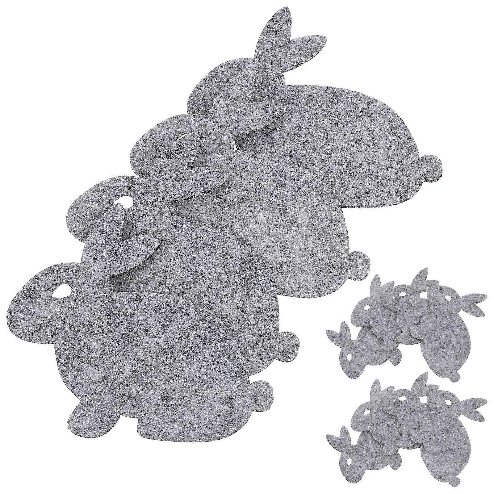 Easter Coasters Grey Rabbit Tableware Fabric Pad for Table Protection 12Pcs