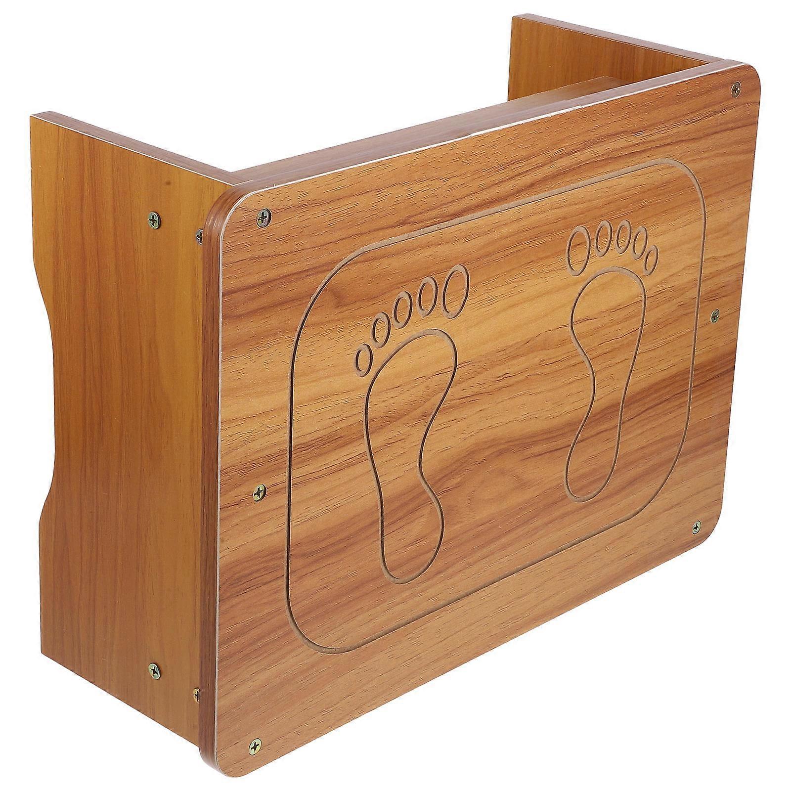 Step Stool For Beds Wooden Non-Slip Multifunctional Khaki 1Pack