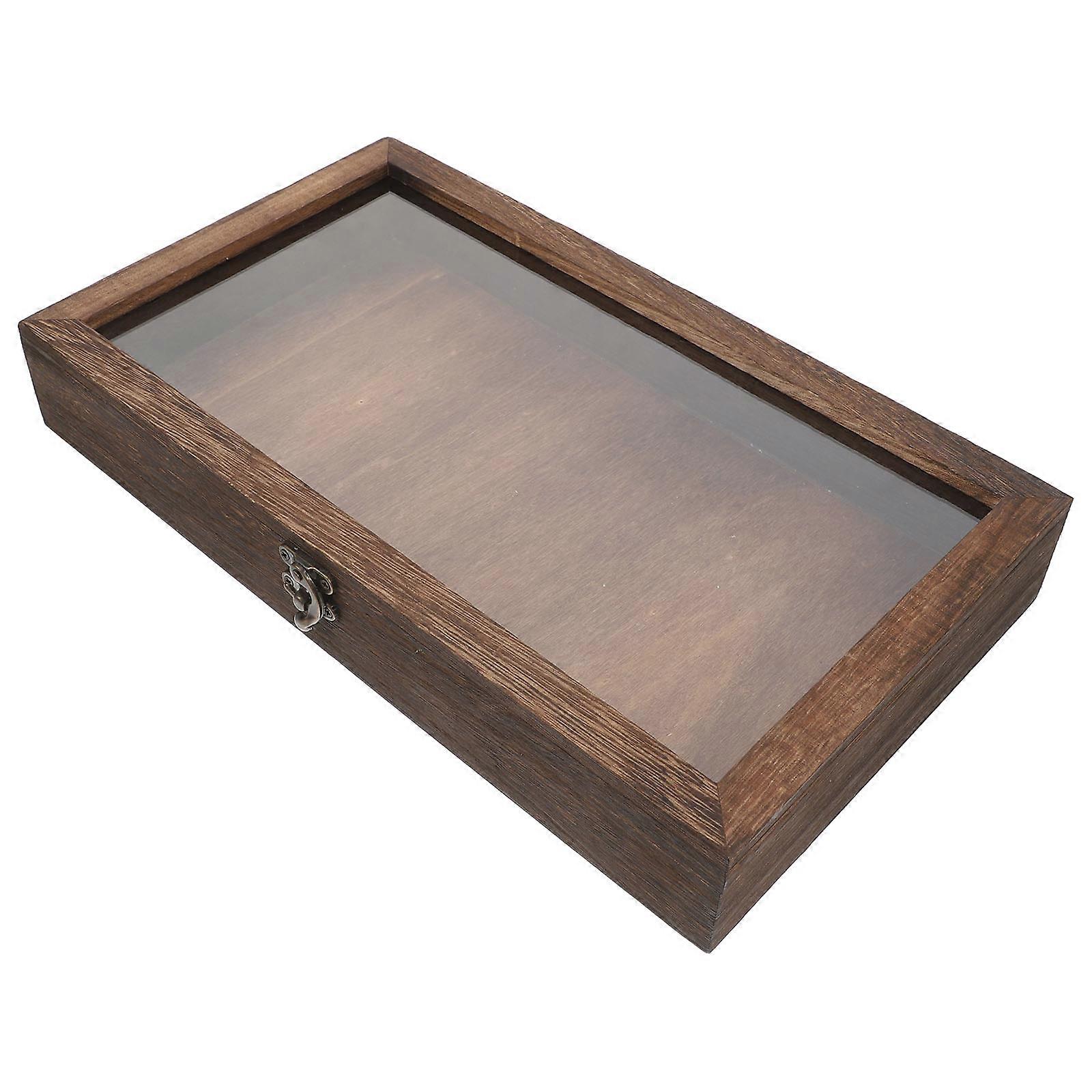 Insect Specimen Box Rectangular Shadow Box Design For Educators Pine Wood Keepsake Box With Size 35.30X20.10X5.50CM 1Set