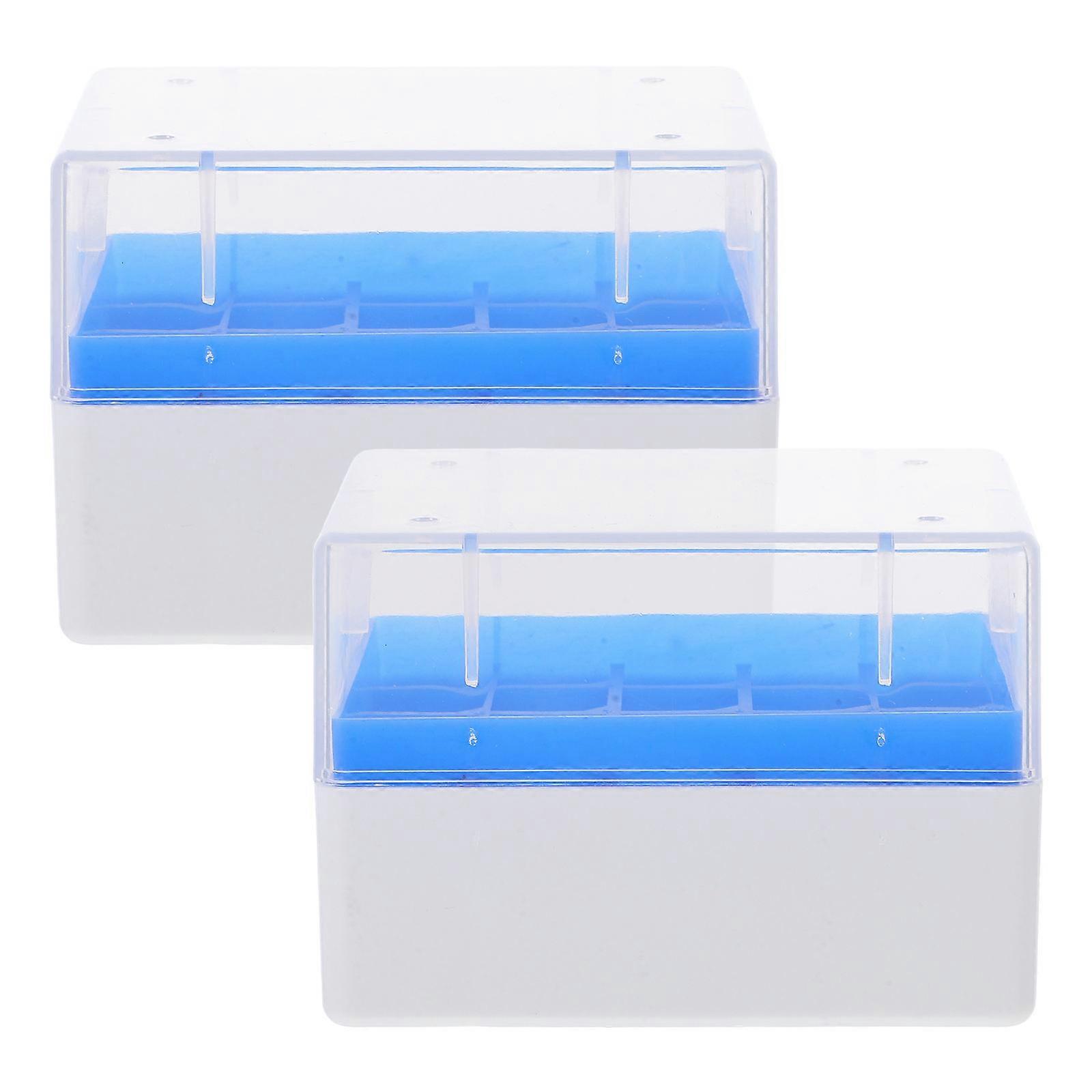Vial Storage Case Freezer Storage Organizer for Laboratory Use Pp Blue Durable Container Sealing 2Pcs