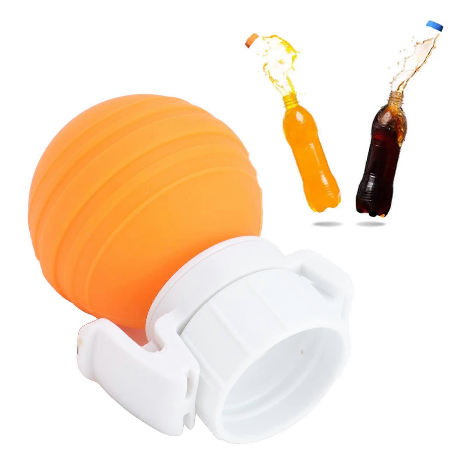 Soda Bottle Cap with Silicone Carbonation Preserver Lid, LeakProof Seal, Fits Most Bottles, Orange
