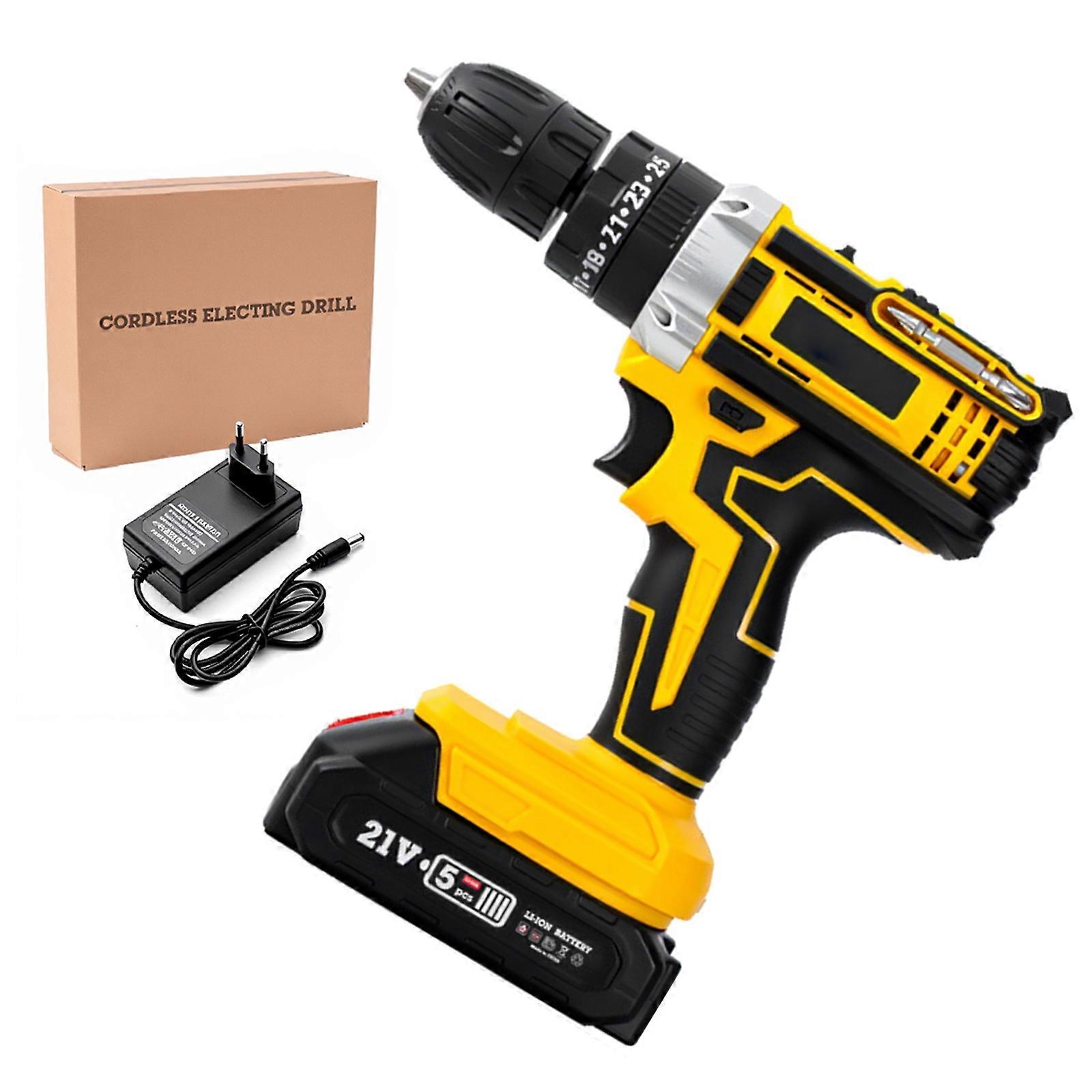 Professional Electric Drill Ergonomic Grip Variable Speed Control with LED Work Light For Carpentry Assembly Work Multicolor
