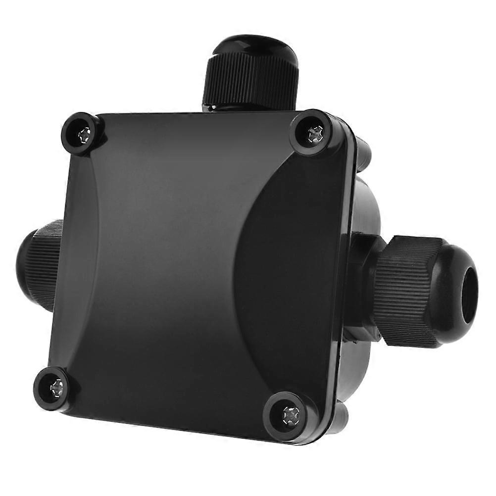 2 pcs Junction Box Terminal Box Waterproof Junction Box Junction Cable Connector Clamp Cable Junction (Black)