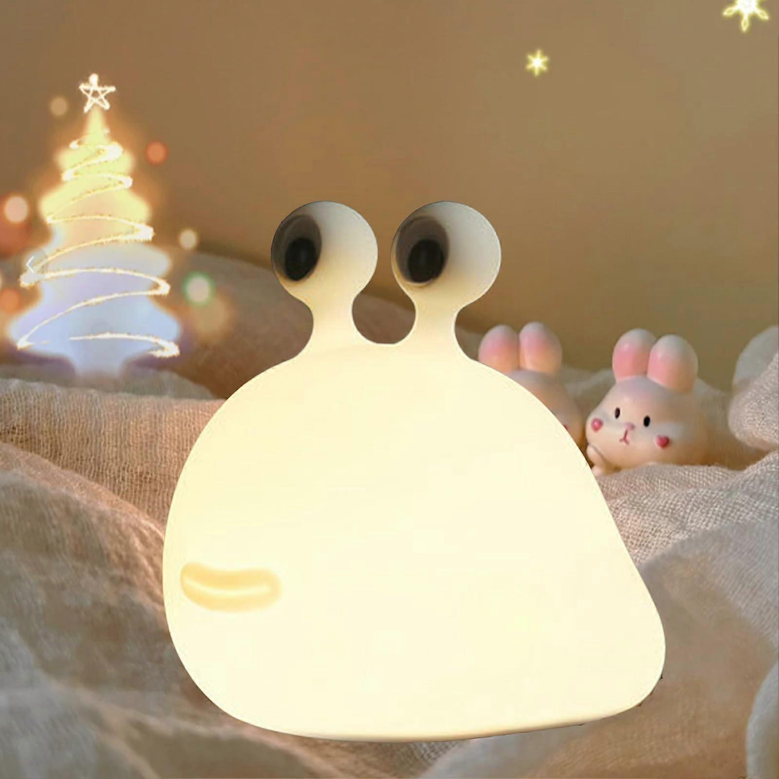 Cute Slug Kids Night Light LED USB Rechargeable Silicone Lamp with Touch Control and Timer