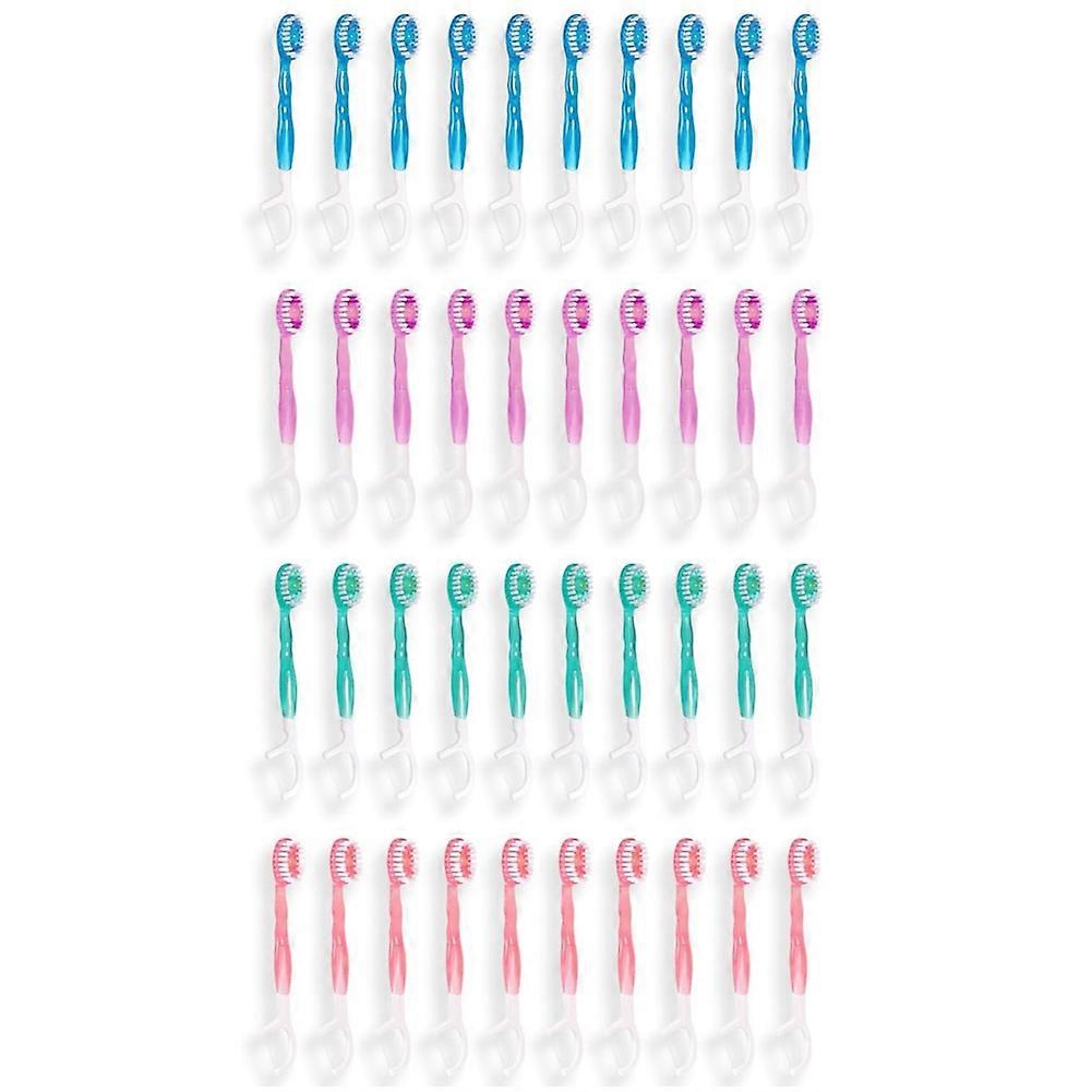 40 Pack Disposable Mini Travel Toothbrushes - 5 in 1 Function, Travel Date Portable Individually Packed