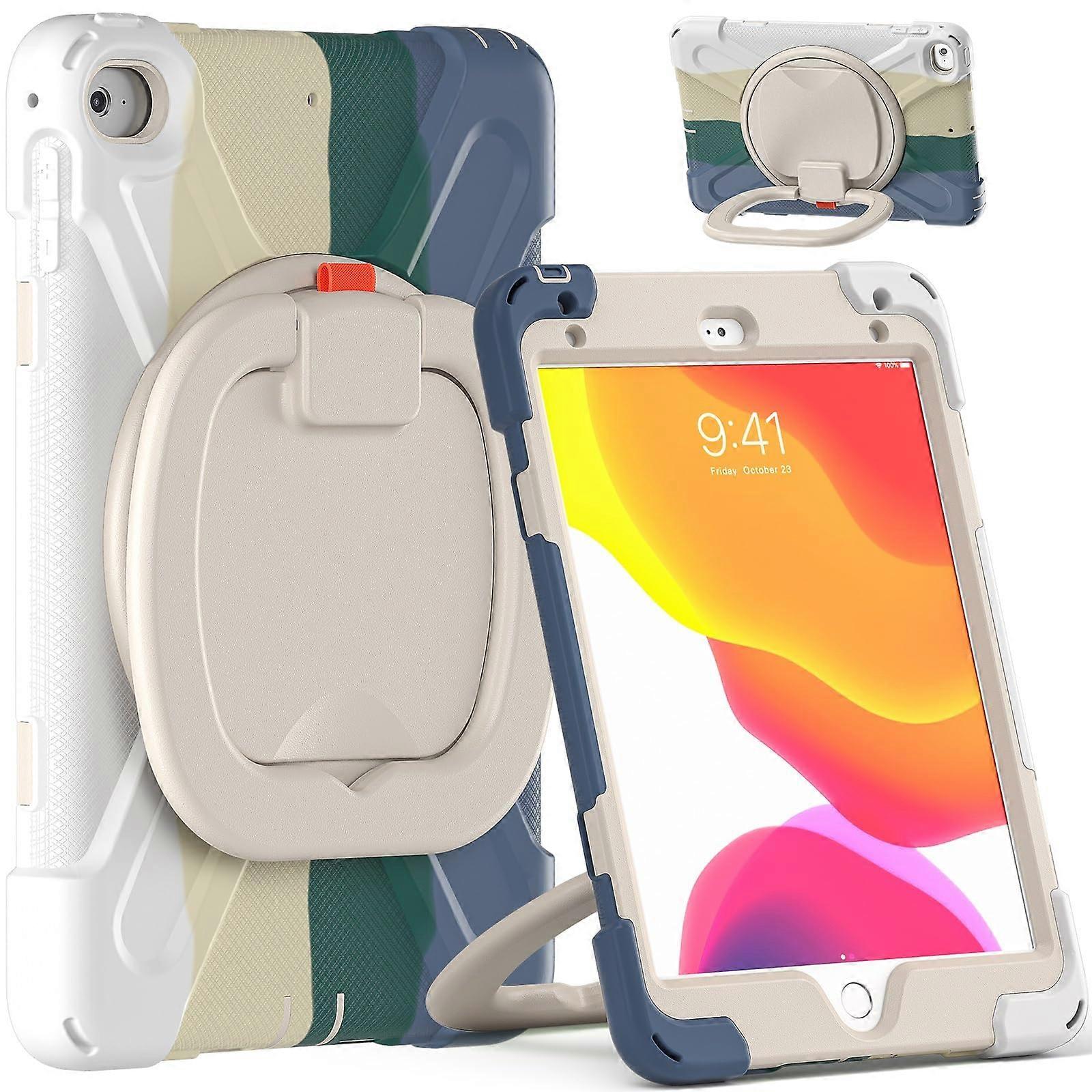 Case for iPad Mini 4 5 7.9 Inch Shockproof Heavy Duty Cover with 360° Rotating Stand and Strap