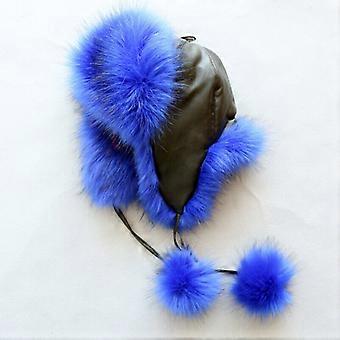 Dame/barn Fuskepels Ushanka Trapper Hatt Vinter Varm Russisk Øreklaff Skilue