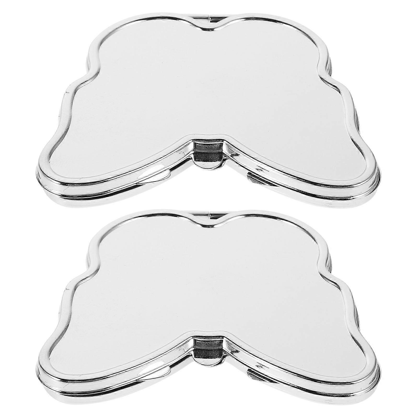 Compact Mirror Portable Handheld Makeup Mirror for Personal Use 4Pcs Silver