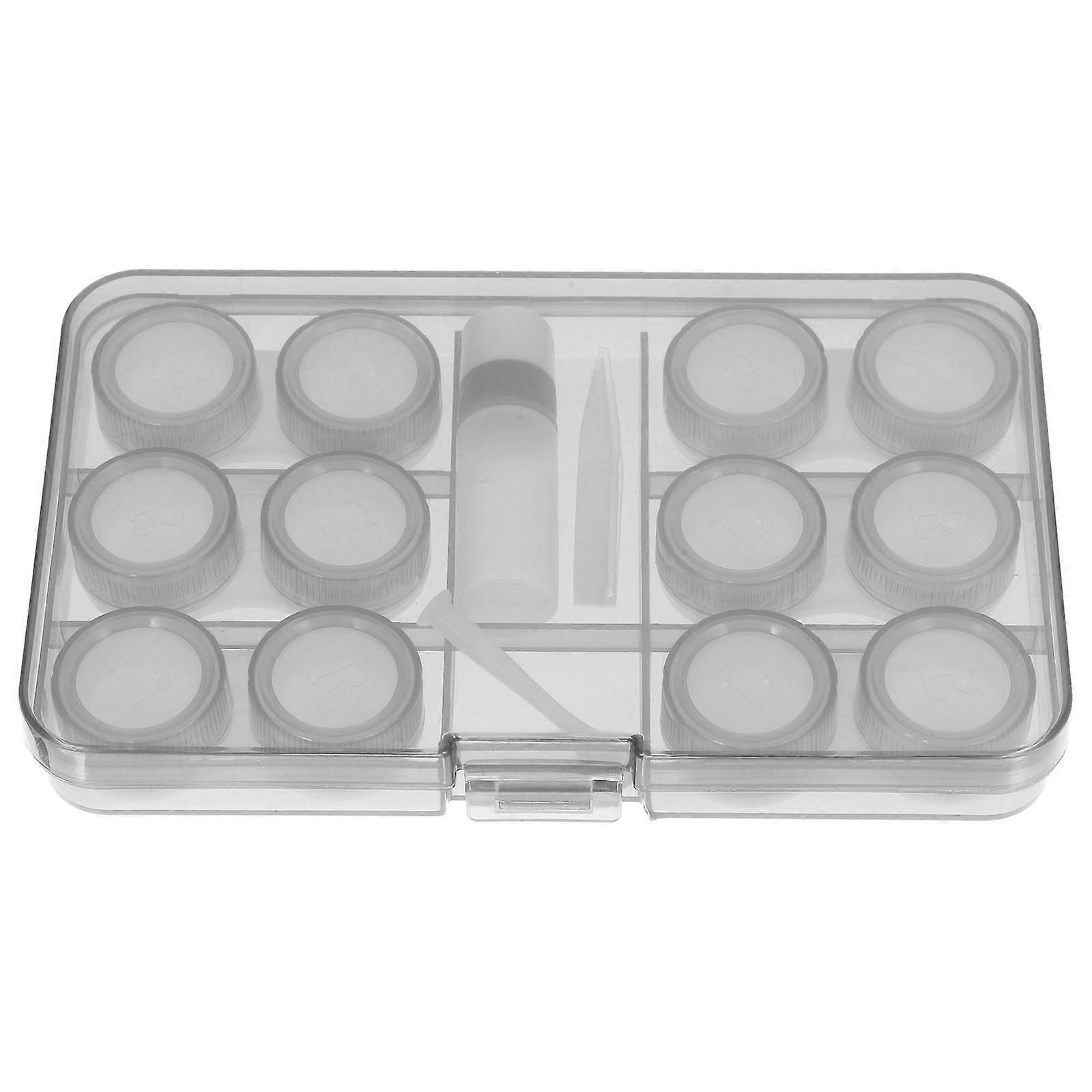 Contact-Lens Case Plastic Lens Storage Box for 5Sets Portable Use