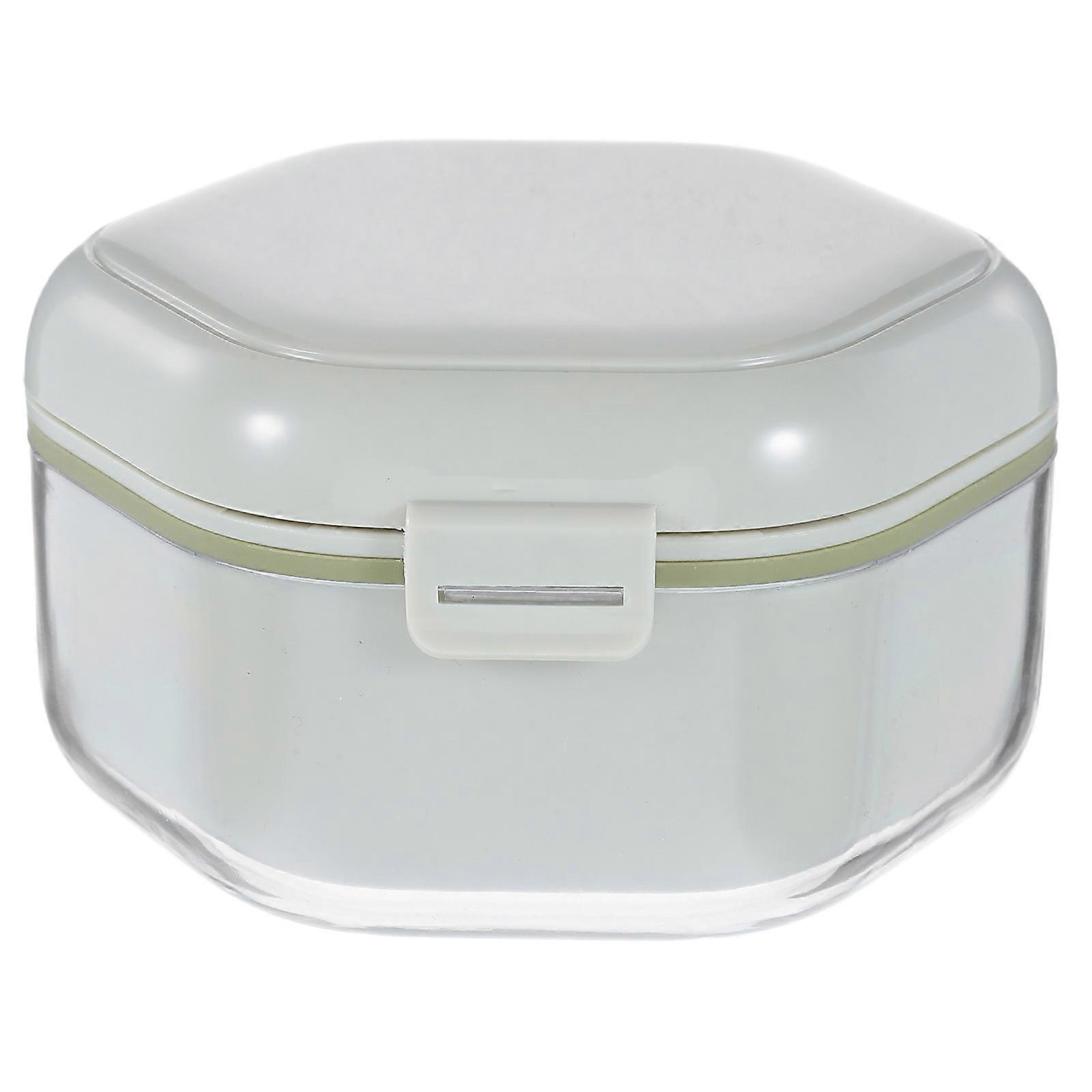 Retainer Case Dual Layer Dentures Case for Protection Light Green Lightweight Portable