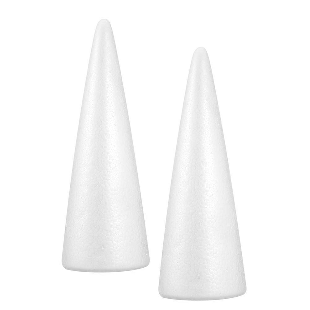 Craft Foam Cone 2Pcs Suitable For School Projects And Family Activities Featuring White Foam Material