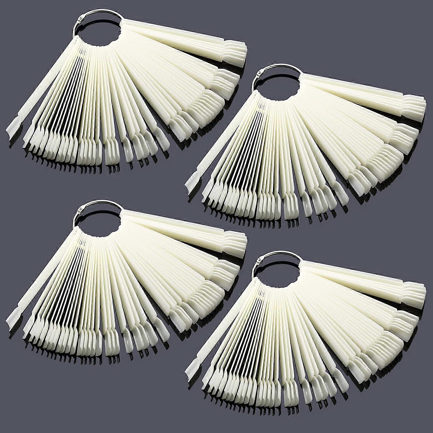 200 Pcs Clear Nail Art Display Fan Sticks with Ring for Organized Color Swatches and Practice