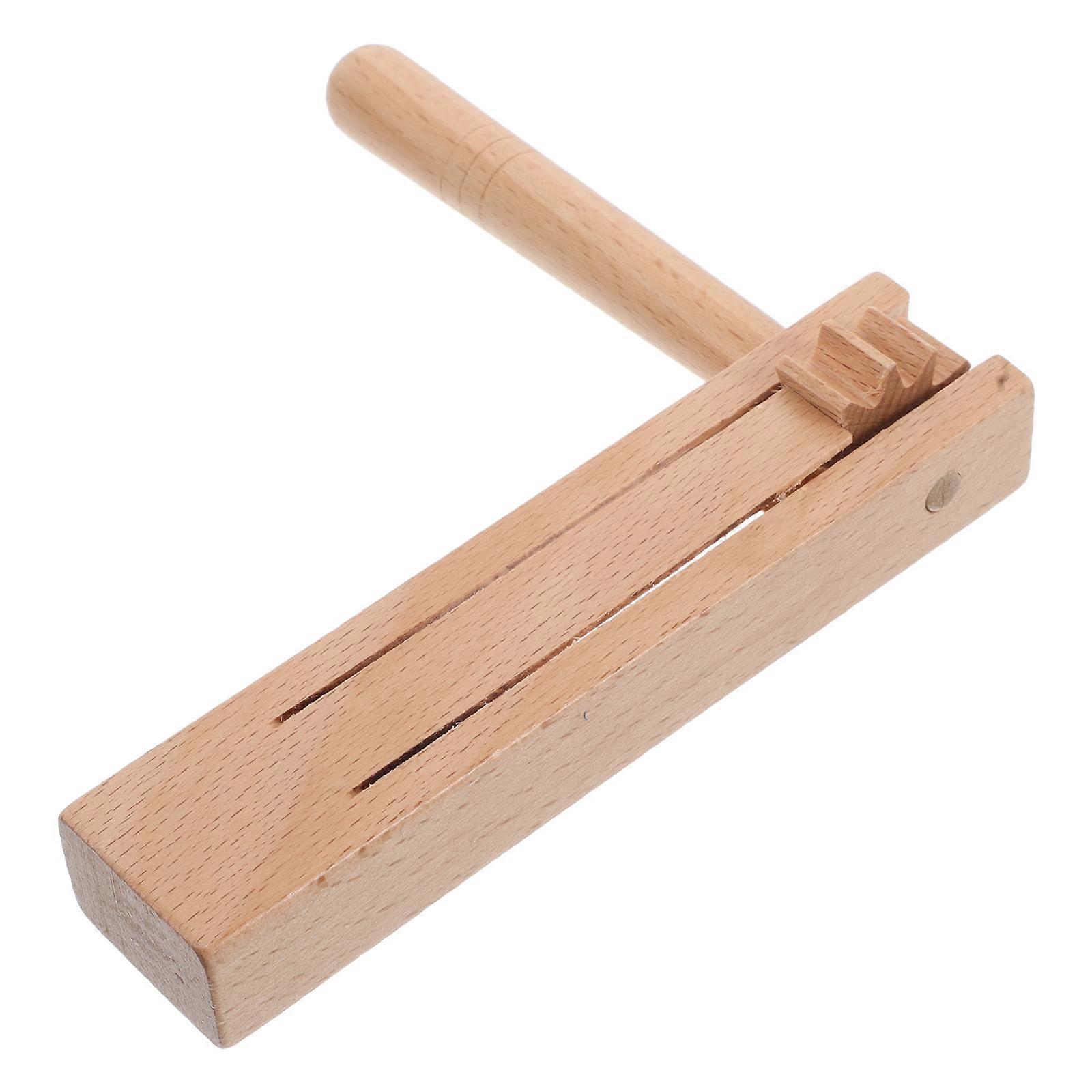 Beige Wooden Noise Maker for Party Handheld Percussion Instrument