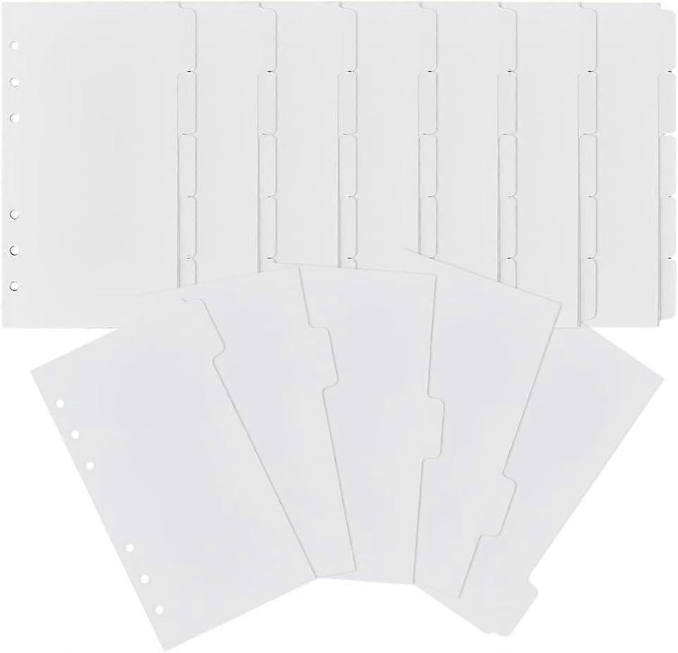 A6 Binder Dividers for 6 Ring Binder 40 Sheets Notebook Index Divider Sheets 8 Sets Blank Write On Page Dividers with 5 Tabs for Notebook 10.2cm