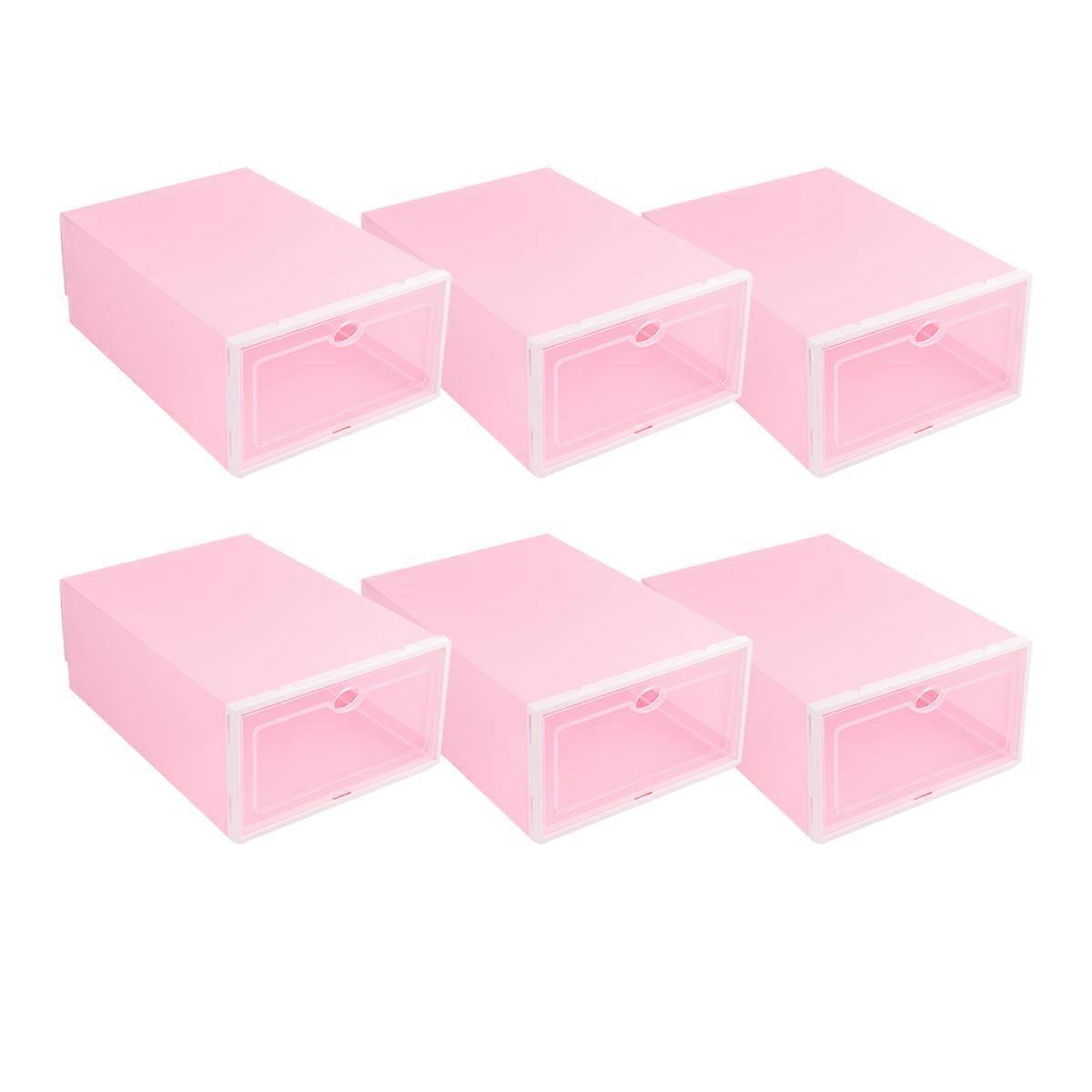 Transparent Shoes Storage Box Stackable Shoe Container for Shoes Storage 6Pcs
