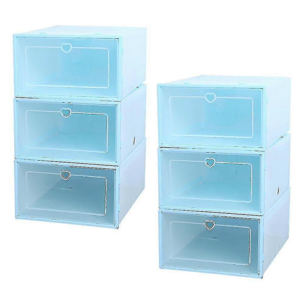 6pcs Transparent Creative Shoes Case Plastic Drawer-type Shoes Container