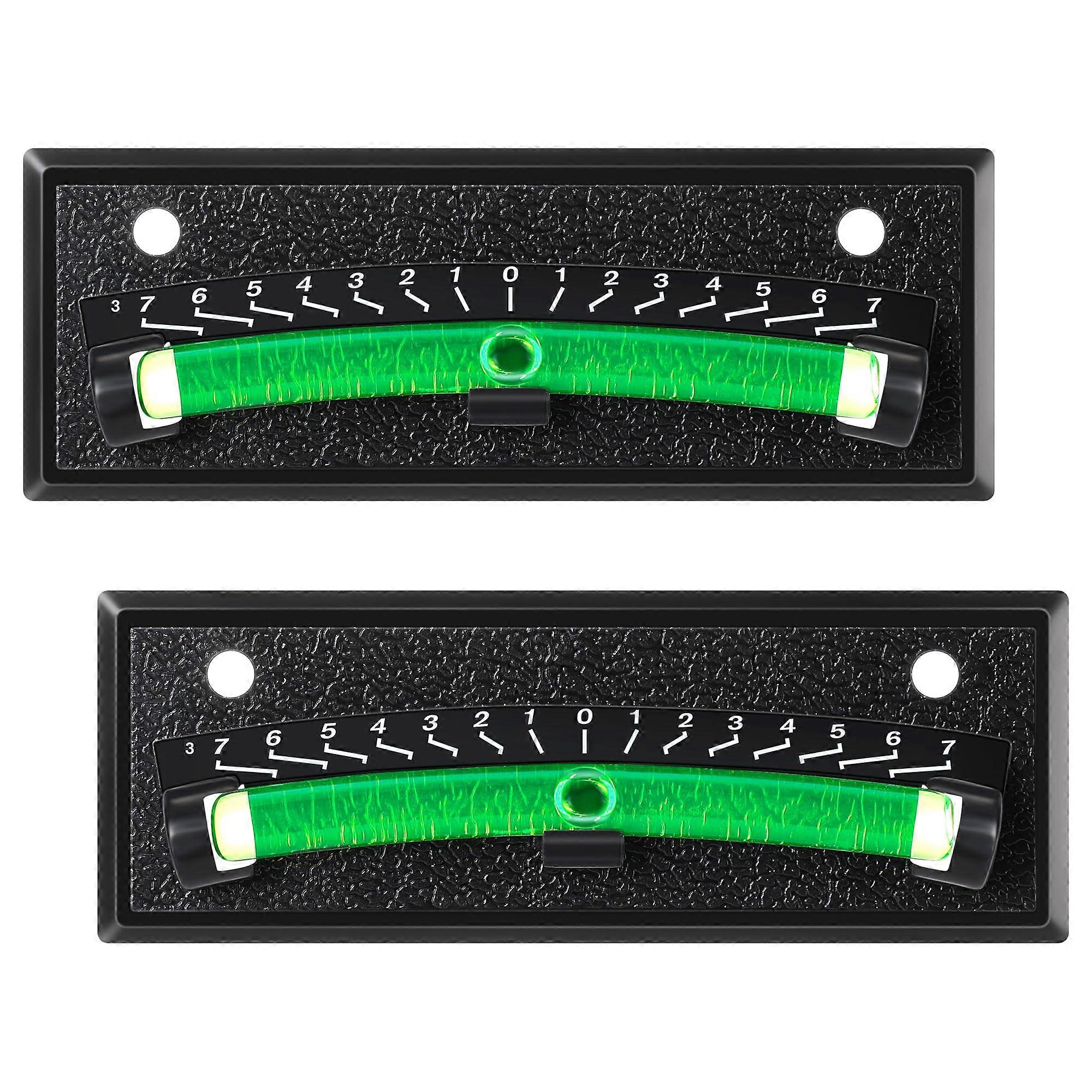 2 Pack RV Bubble Level with Numbered Scale for Precision Tilt Measurement, Adhesive Mount, Black