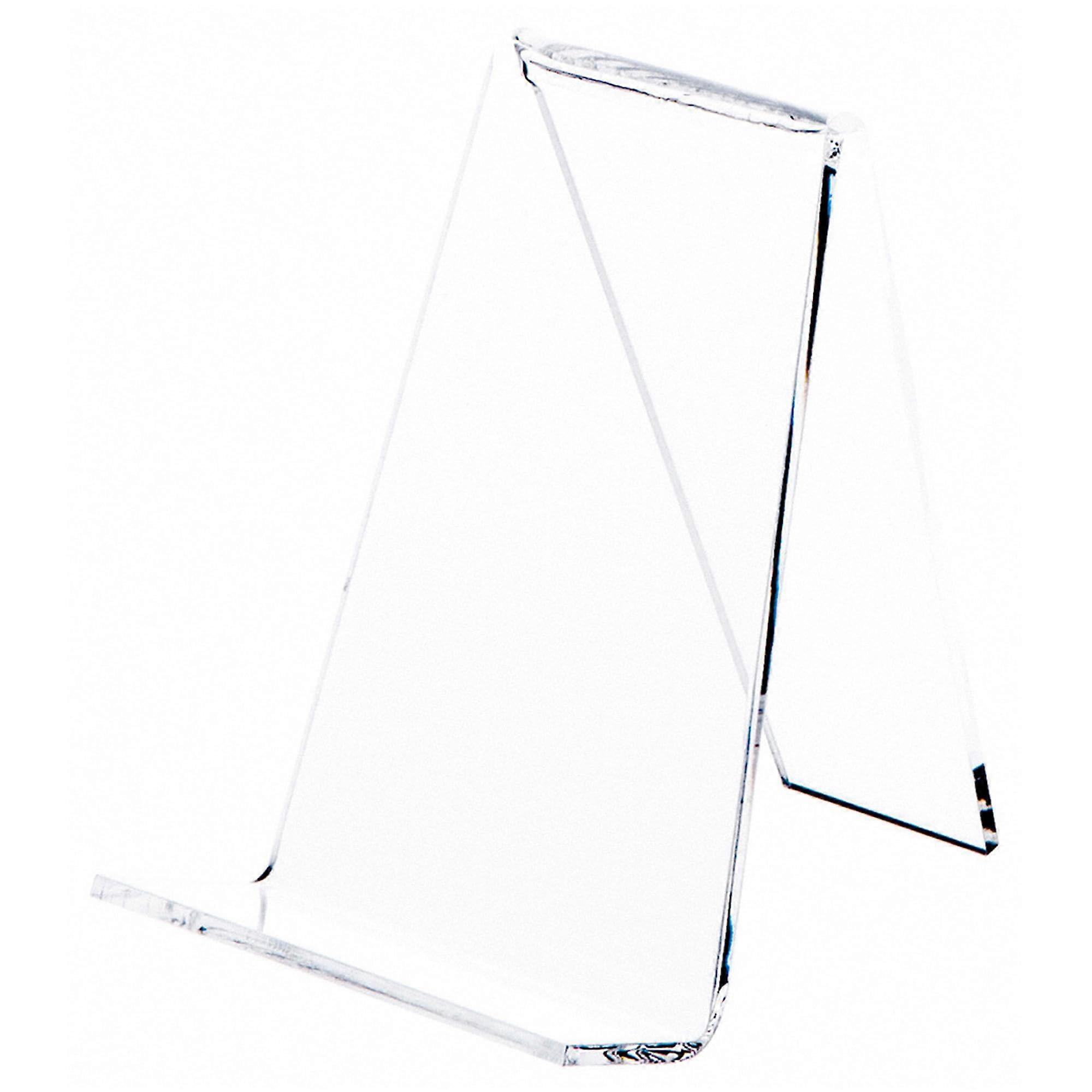 Acrylic Book Stand 2 Pack Clear Display Easel with Flat Ledge for Books and Collectibles