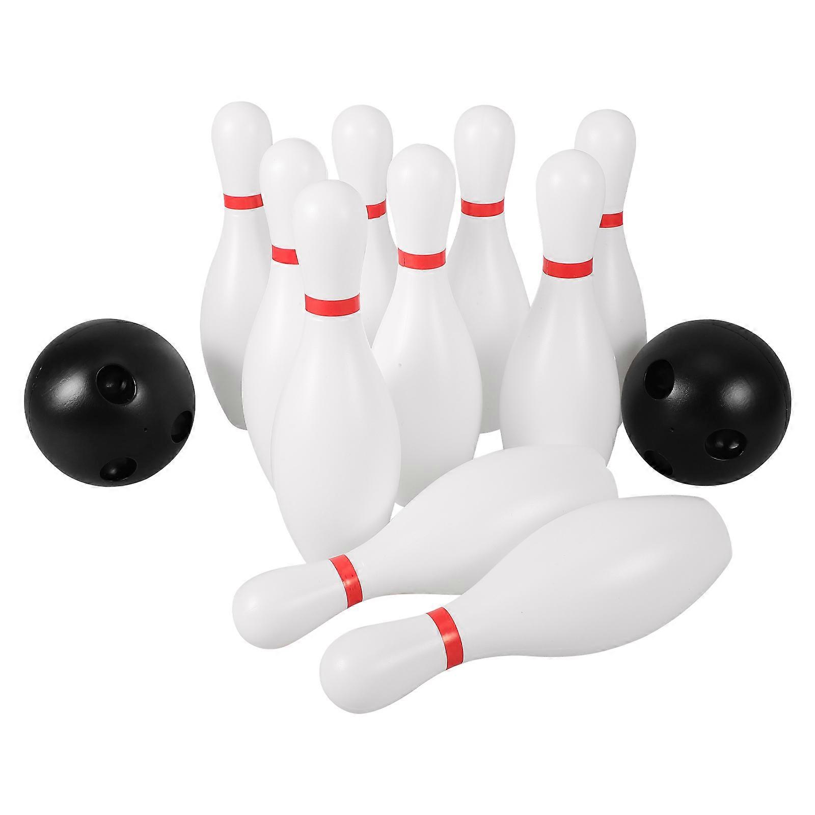 Indoor Bowling Ball Toy Kit for Children Playing 2Sets White