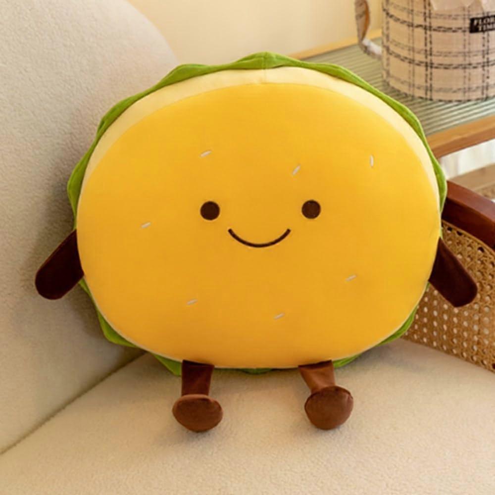 Plush Hamburger Pillow 45cm Soft Burger Plush Toy with PP Cotton for Kids and Home Decor