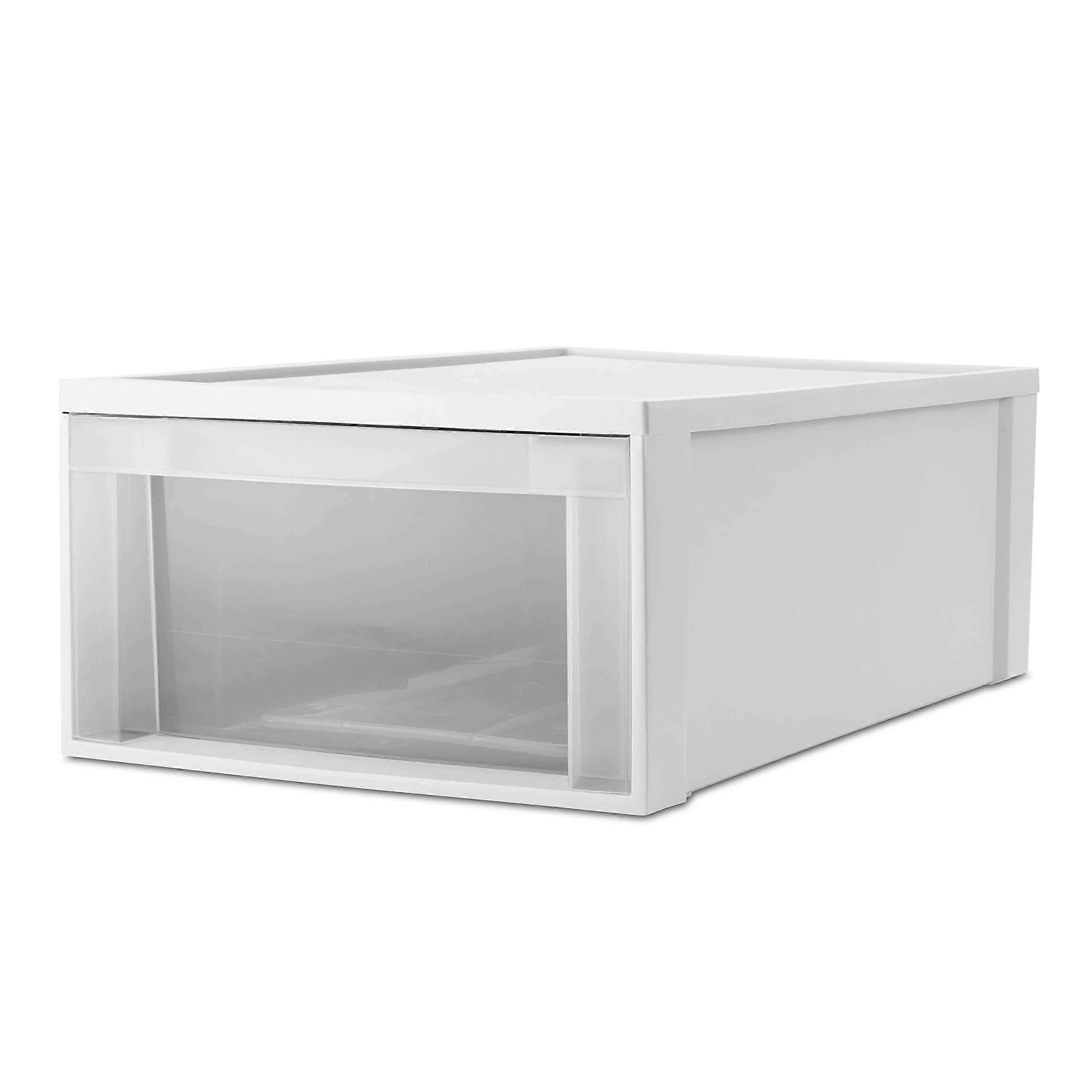Under Bed Storage Drawer with Transparent PullOut Bin, Low Profile Organizer for Clothes and Shoes, 28.9x17.3x10 Inches, 2 Colors