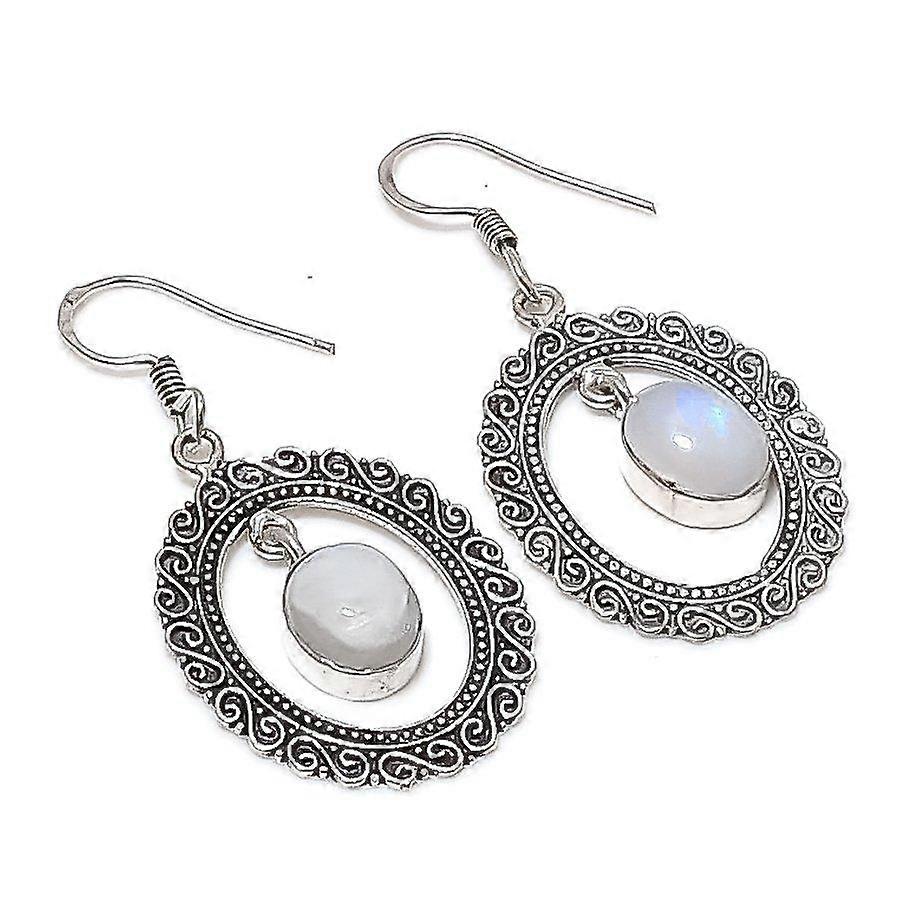 Moonstone Gemstone 925 Sterling Silver Earring 1.97"