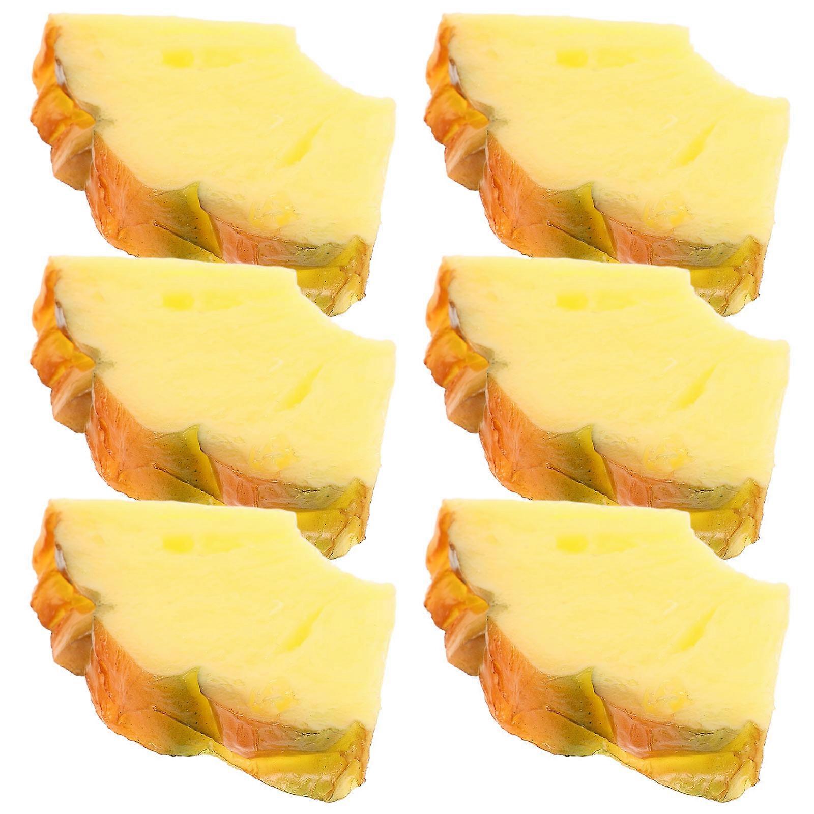 Fake Pineapple Slices Artificial Pineapple Decoration for 6Pcs Party Props